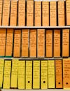 Shelves of Office Files with Technical Documentation