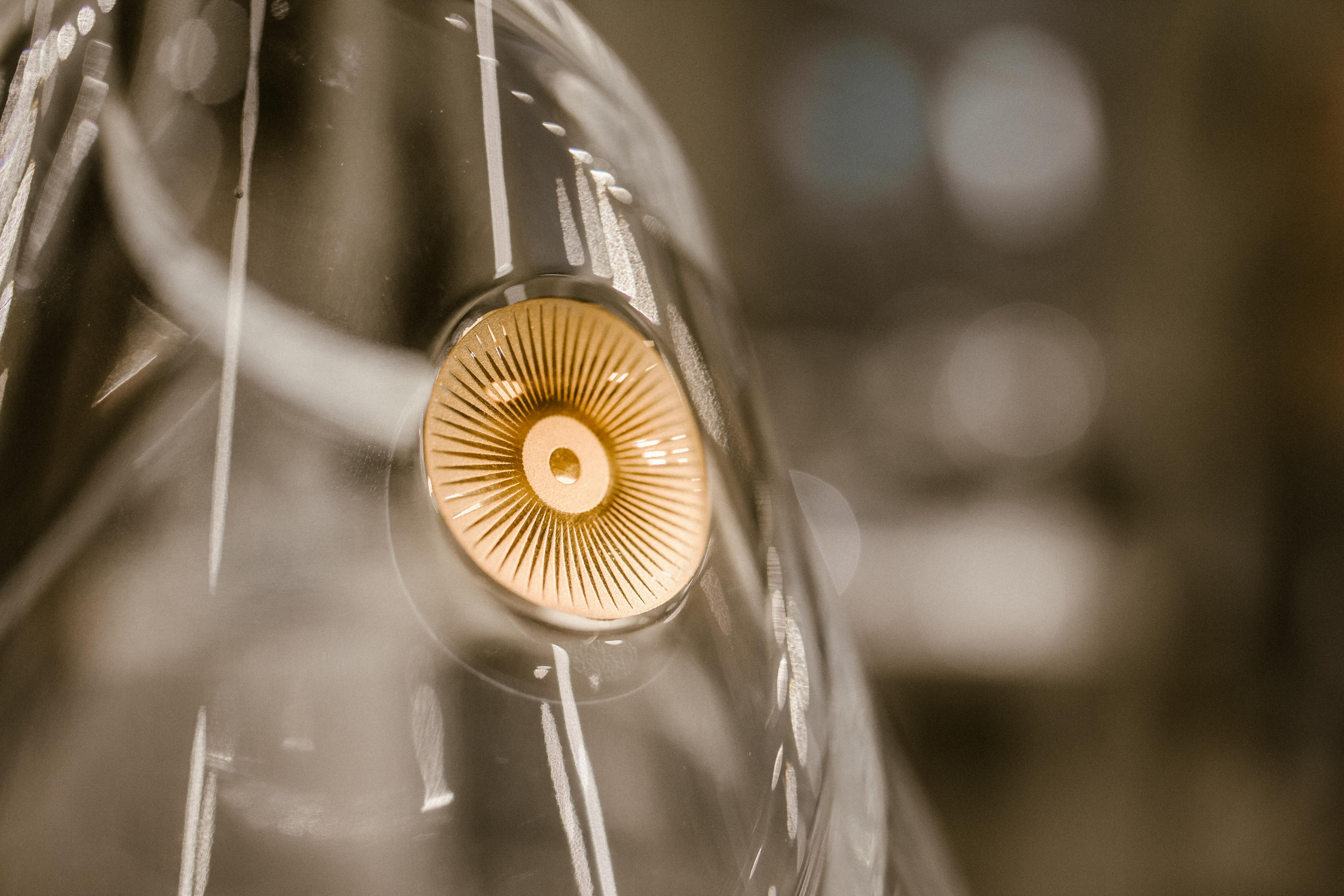 close up of circle with transparent glass behind