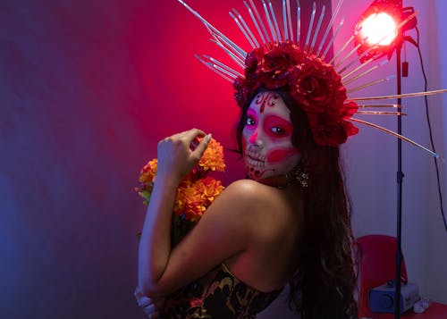 Portrait of Catrina with Painted Face