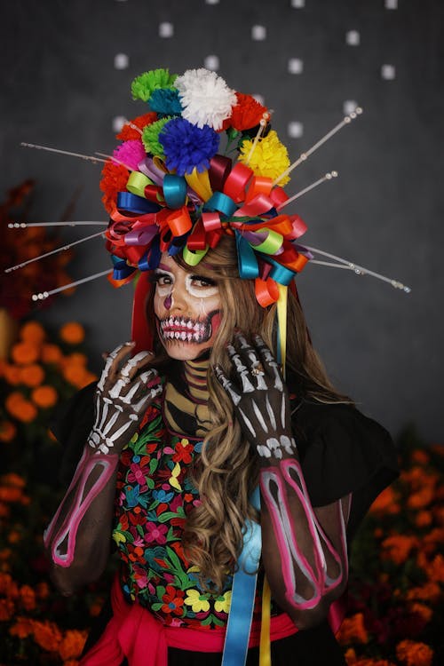 Woman Dressed as Catrina for Dia de Muertos