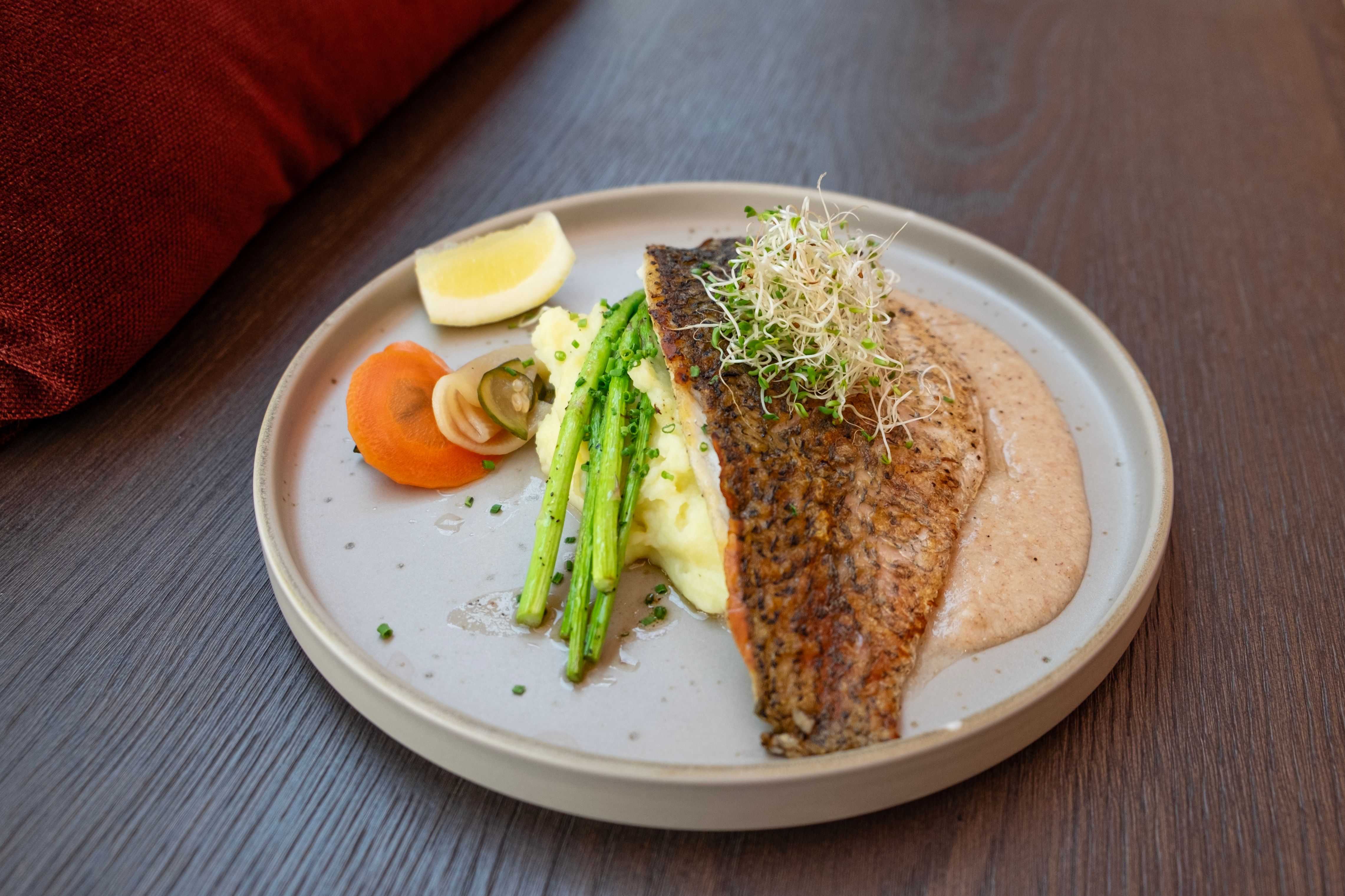Fish Fillet with Mashed Potatoes and Asparagus · Free Stock Photo