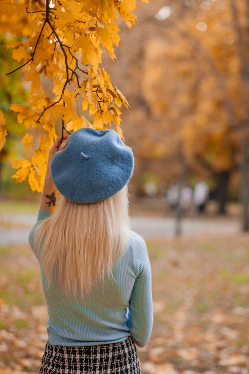 Light blue sweater with grey sweatpants