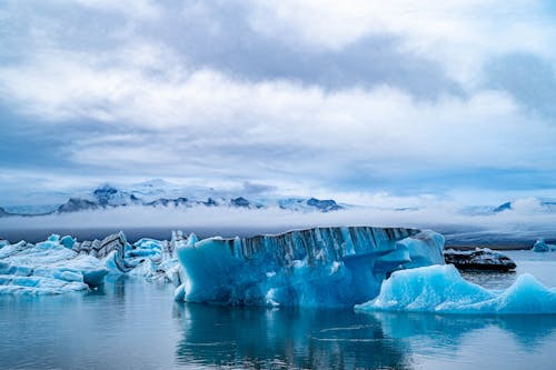 Ice Chunks on Iceland Shore