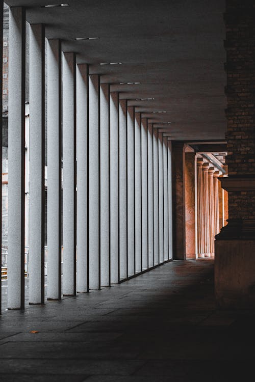 Modern Walkway with Columns 