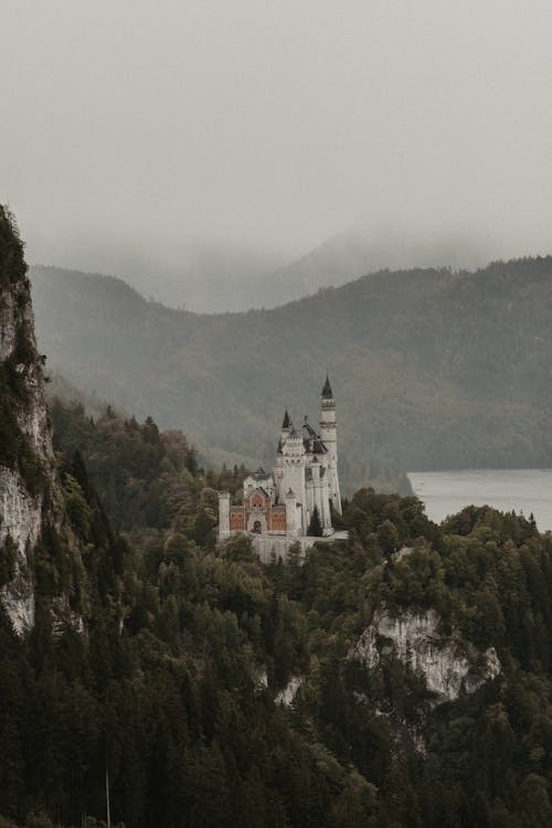 ドイツ, ドローン撮影, ノイシュヴァンシュタイン城の無料の写真素材