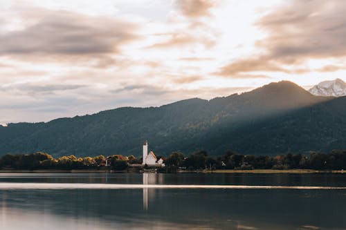 Church by Lake in Bavaria, Germany