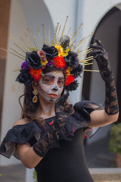 Photo of a Woman Dressed as a Catrina 