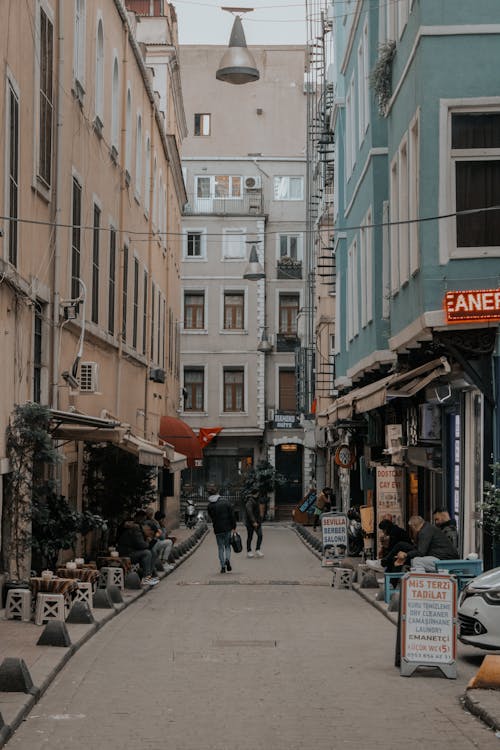 City Street with a Pedestrian Walkway