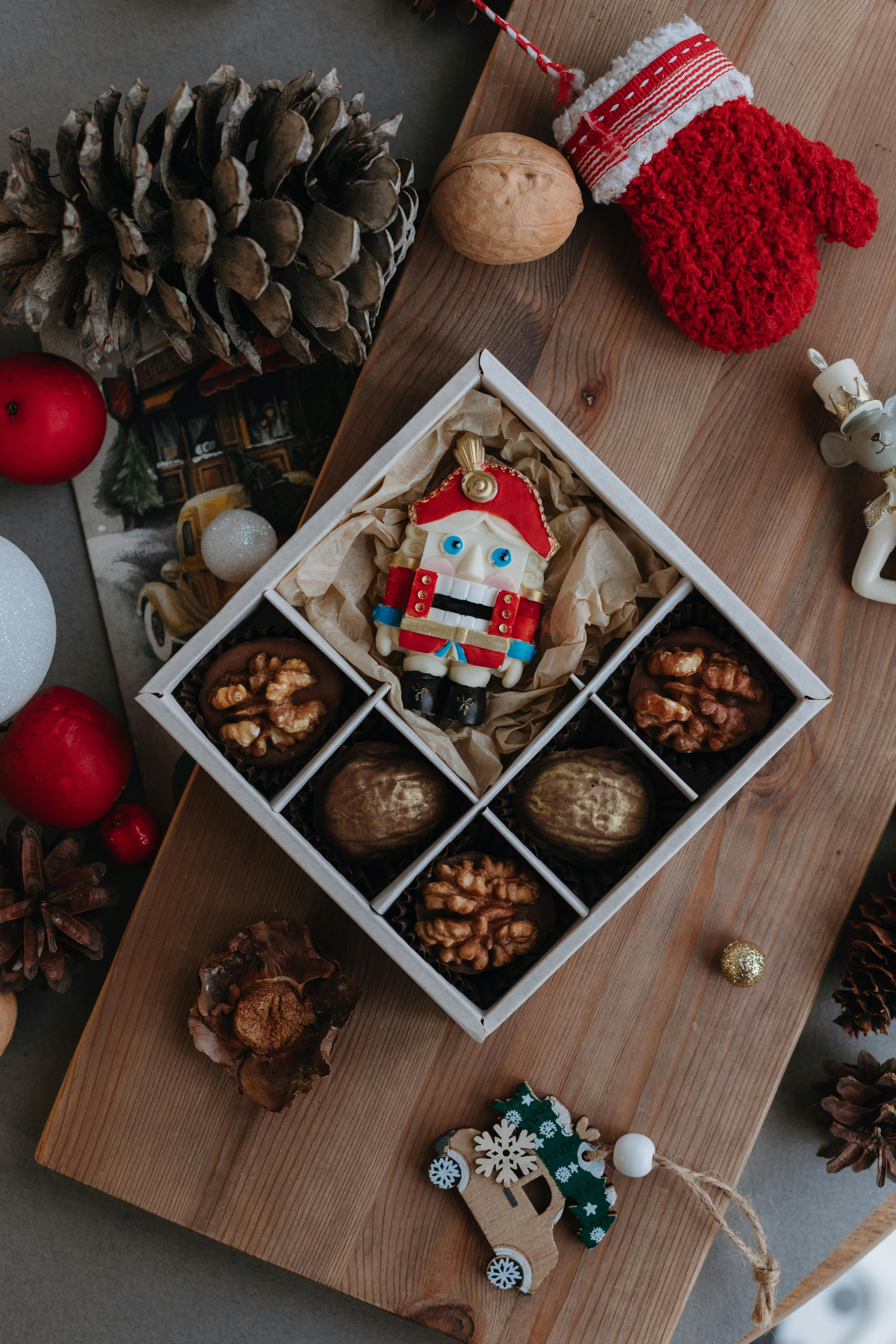 box with chocolates and doll