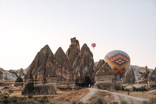 View of Hot Air Balloons in Cappadocia, Turkey 