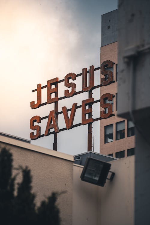 Jesus Saves Sign in Downtown Los Angeles, California, USA