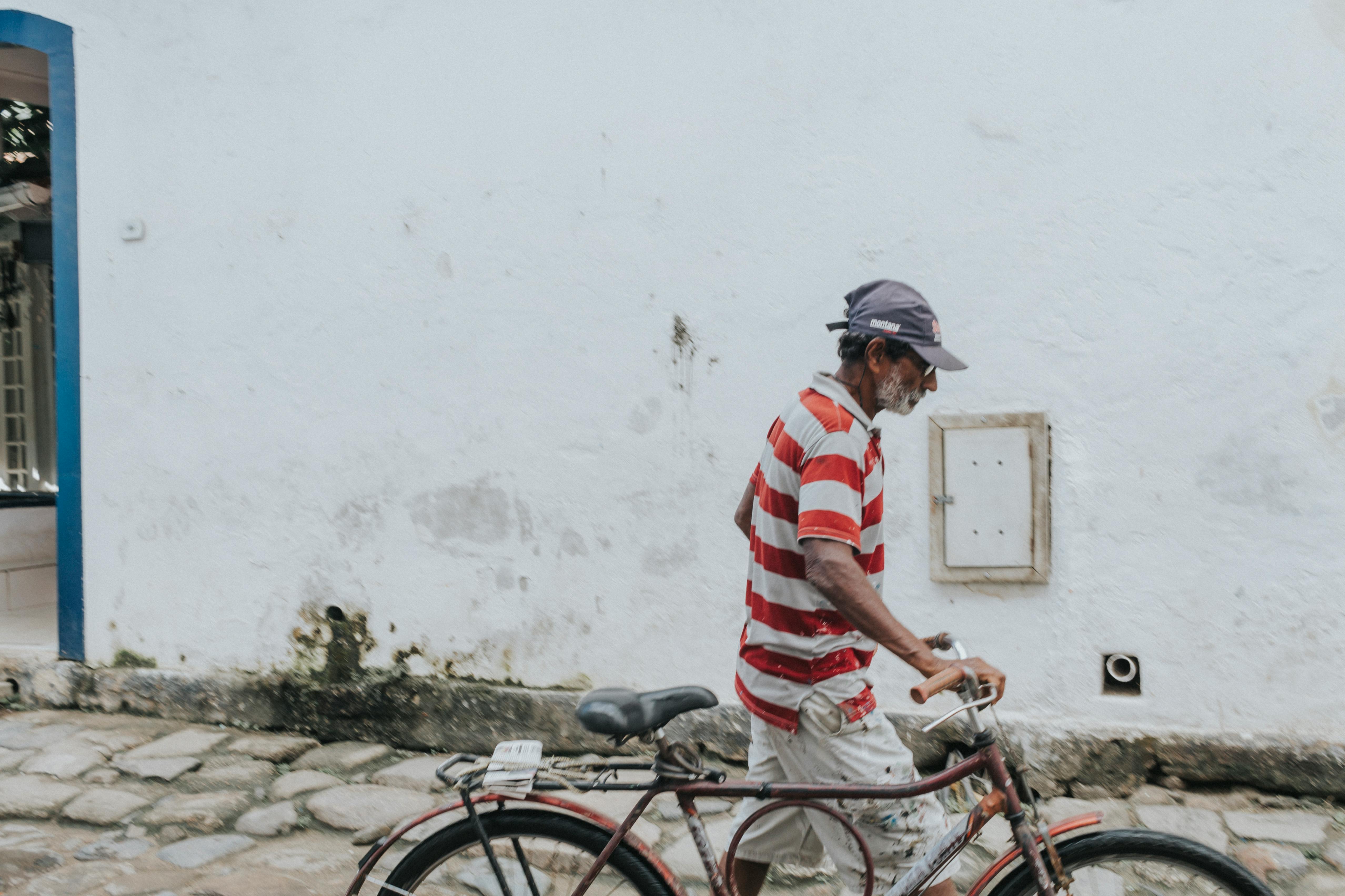 Free stock photo of bicycle, elderly man, old person