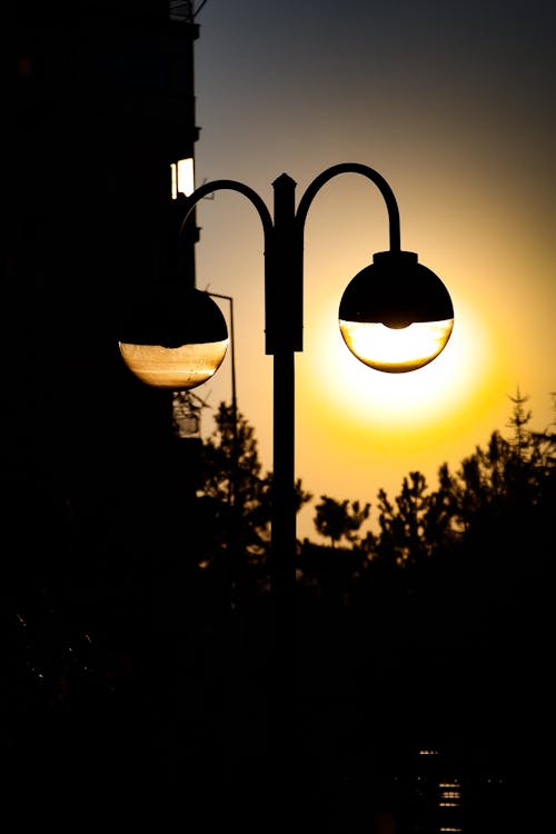 Free stock photo of lamp, street light, the sunset