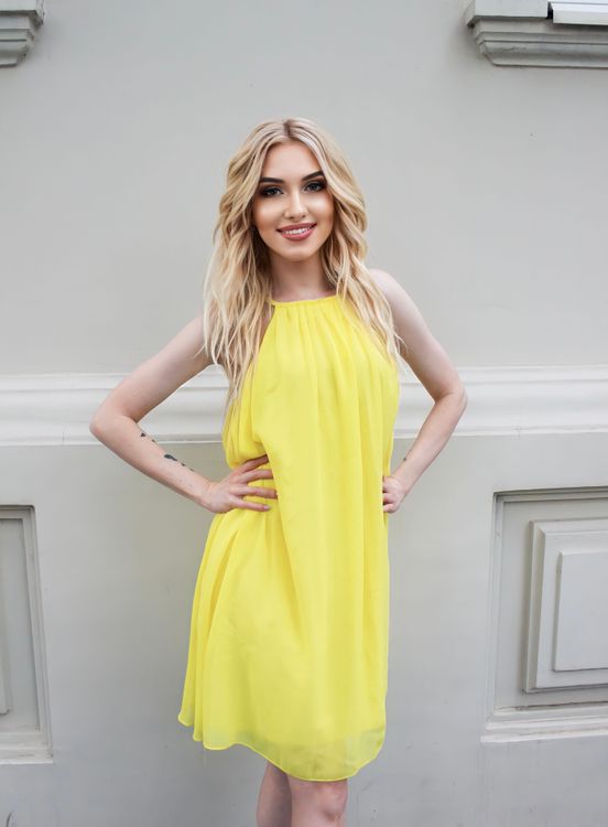 cream colored dresses for women Analeigh Asymmetric Satin Dress main image 0
