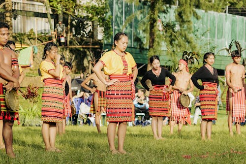 Group of Dancers in Indonesian Folk Costumes