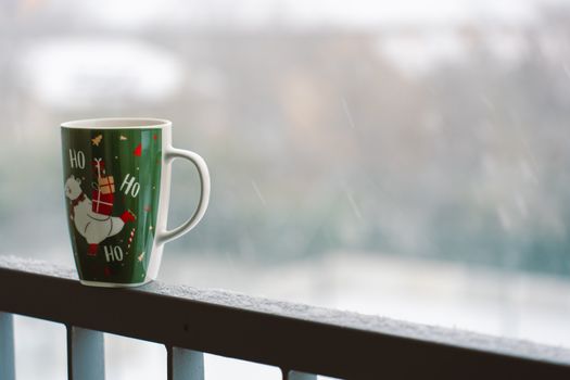 ho ho ho mug in snow
