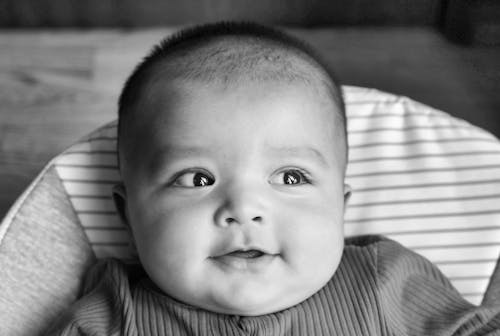 Free Black and White Photo of a Baby  Stock Photo