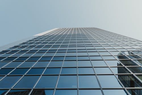 Facade of a Modern Skyscraper in City 