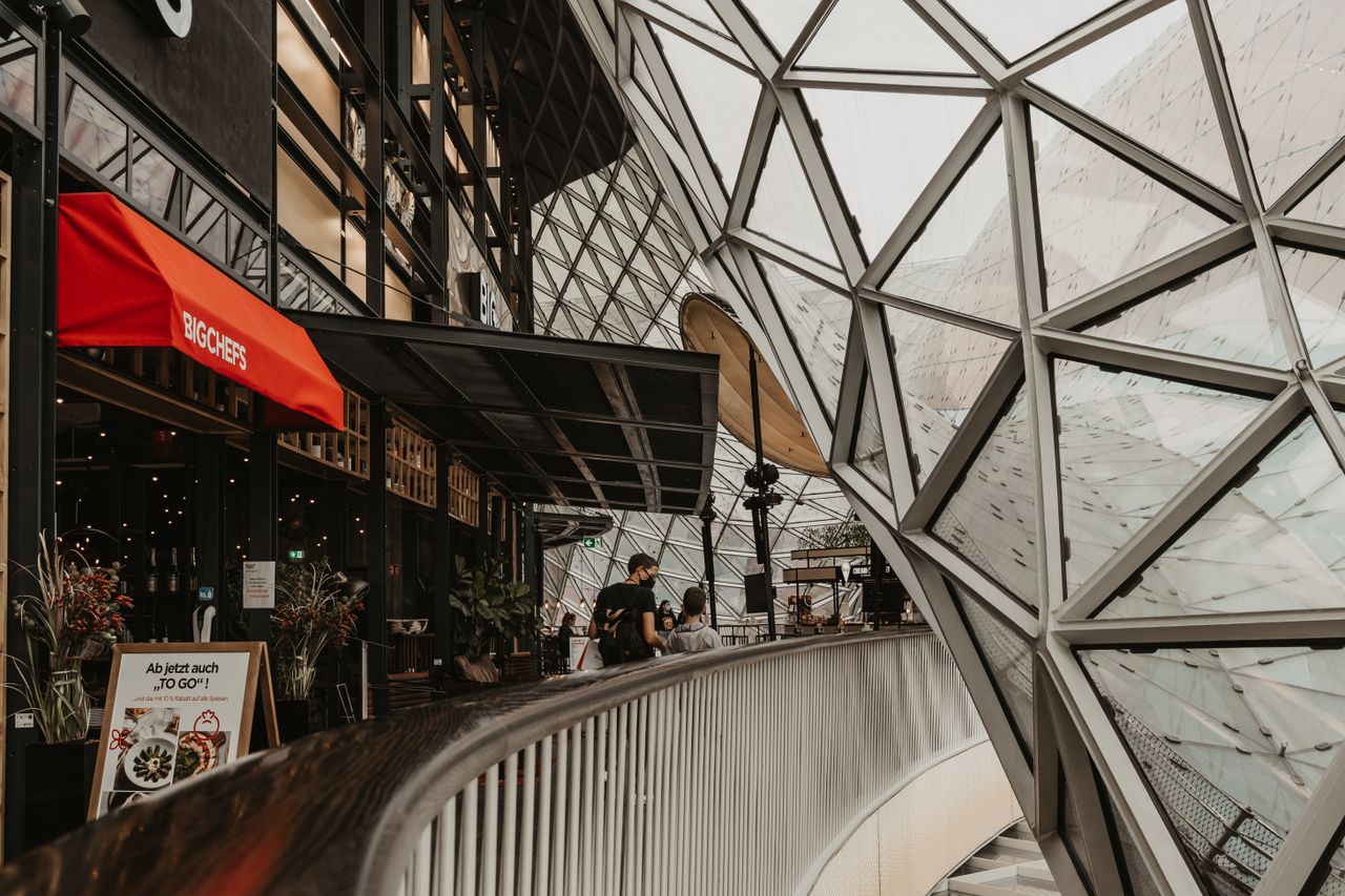 Inside the MyZeil shopping mall in Frankfurt