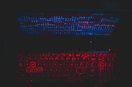 Free Blue And Red Light From Computer  Stock Photo