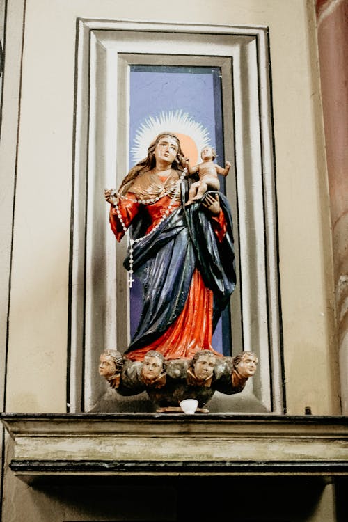 Sculpture of Virgin Mary Holding Christ Child