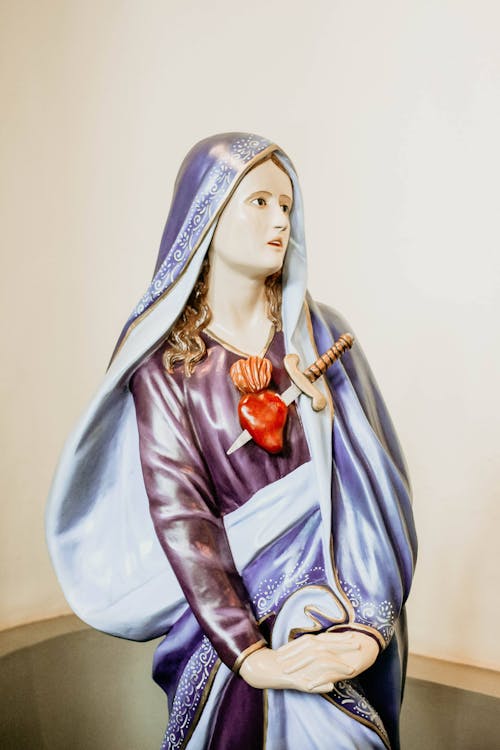Statue of Virgin Mary with Dagger in Heart