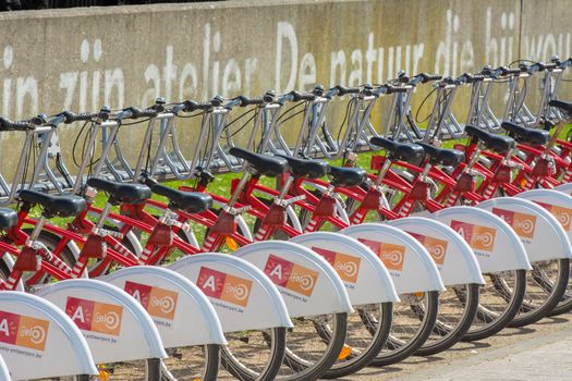 Free stock photo of bicycles, row