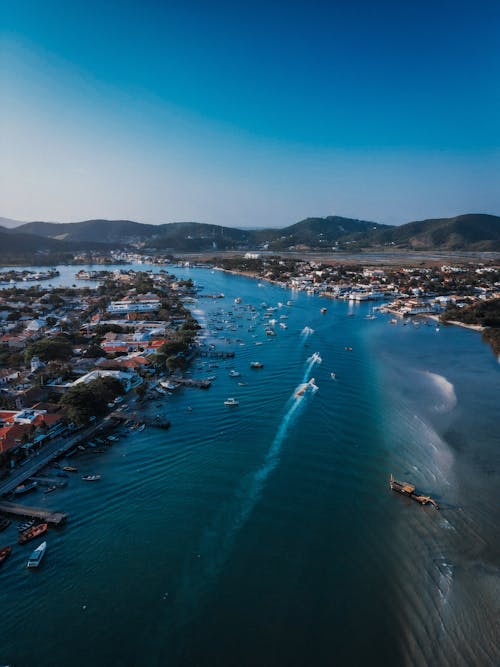 Aerial View of the Araruama Lagoon in Cabo Frio Brazil