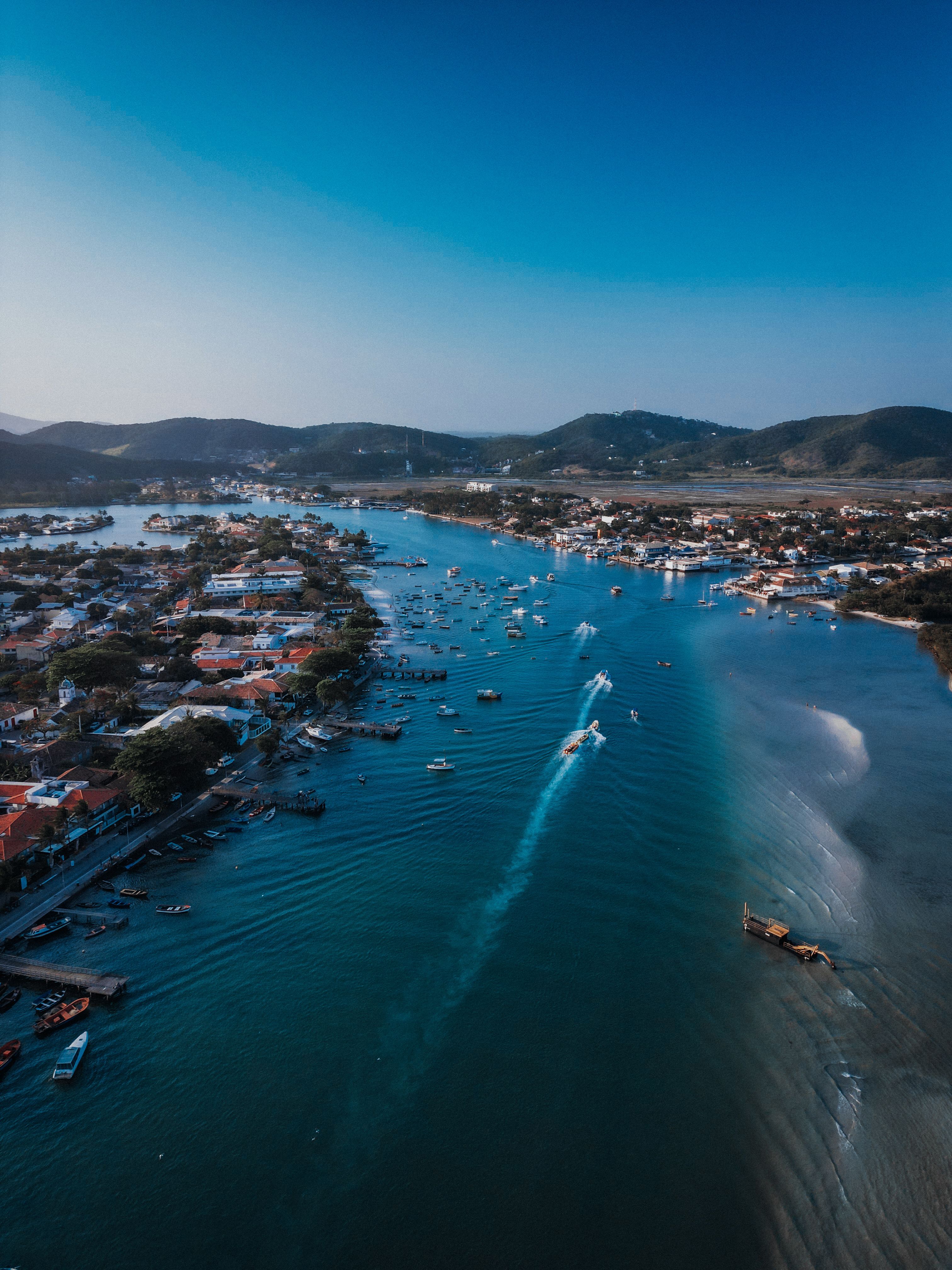 Aerial View of the Araruama Lagoon in Cabo Frio Brazil · Free Stock Photo