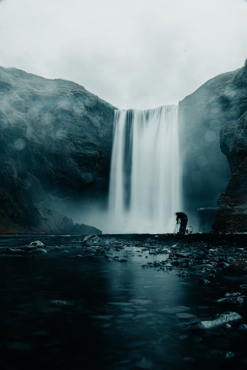 Waterfall on Foggy Day