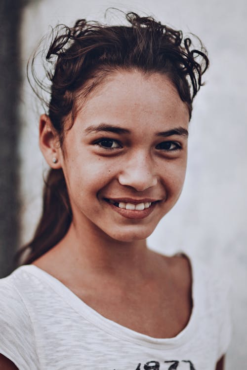 Portrait of a Smiling Young Teenage Girl
