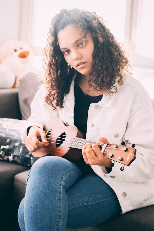 Woman Playing Ukulele 