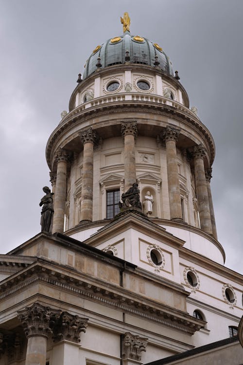 Low Angle Shot of the New Church in Berlin, Germany 