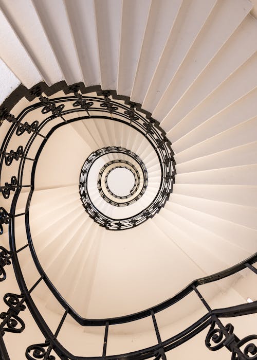 Spiral Staircase with Black Railing