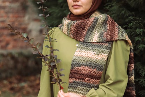Close up of Woman in Scarf