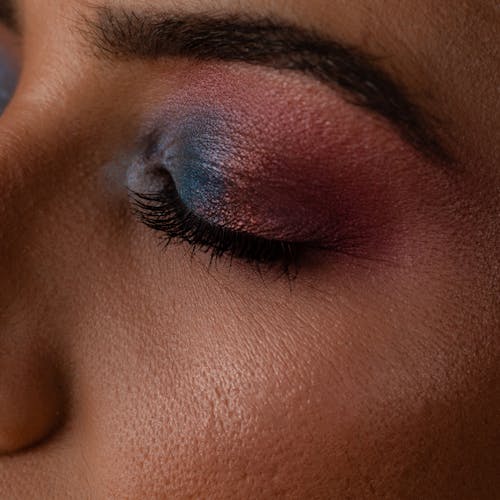 Close Up o Woman Closed Eye with Makeup On