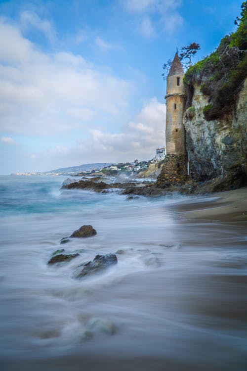 Бесплатное стоковое фото с башня, вид на океан, длинная экспозиция