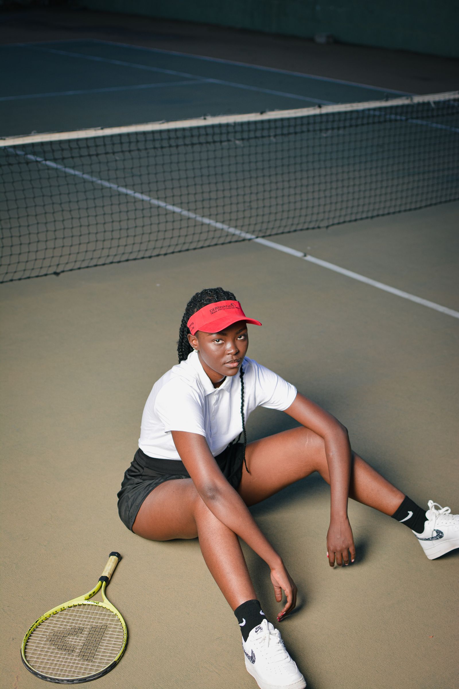 Photo Poses With Racket Woman Posing with Tennis Racket by Net on Court · Free Stock Photo