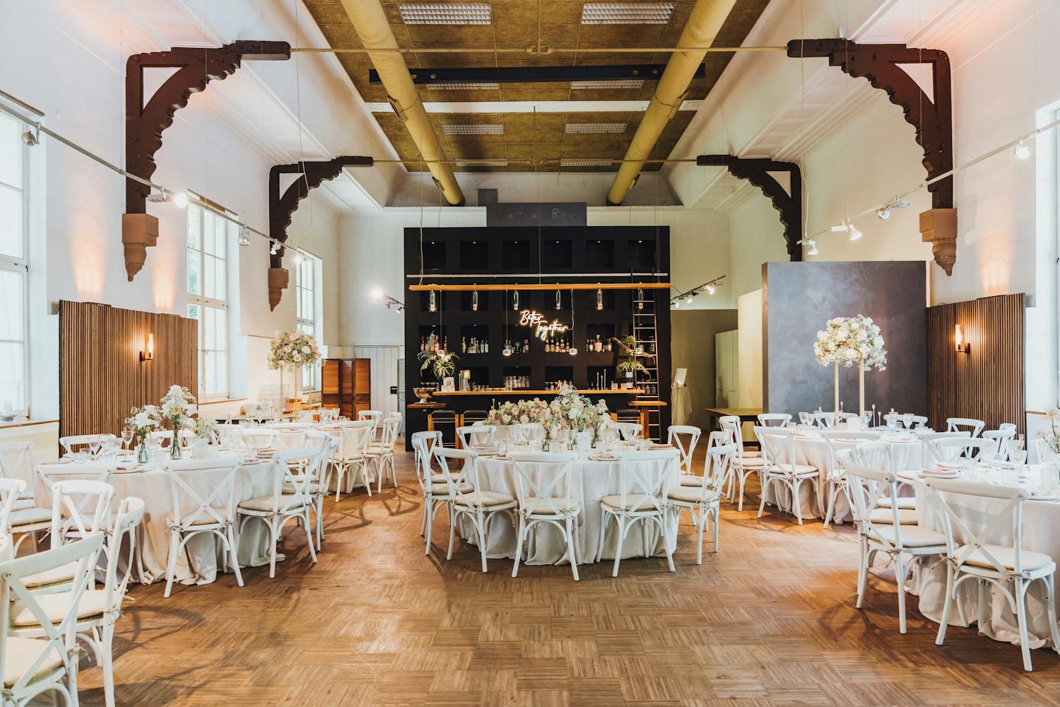 Beautiful indoor wedding reception