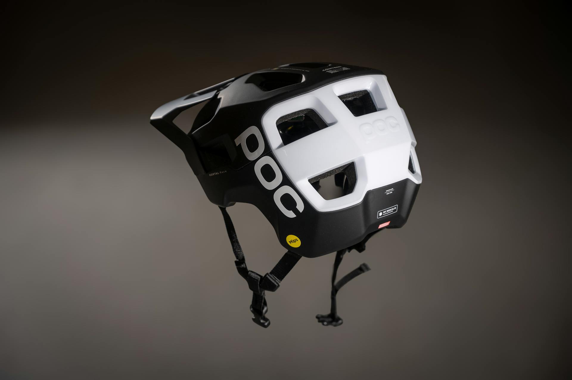 Close-up of a modern POC cycling helmet, ideal for safety and style.