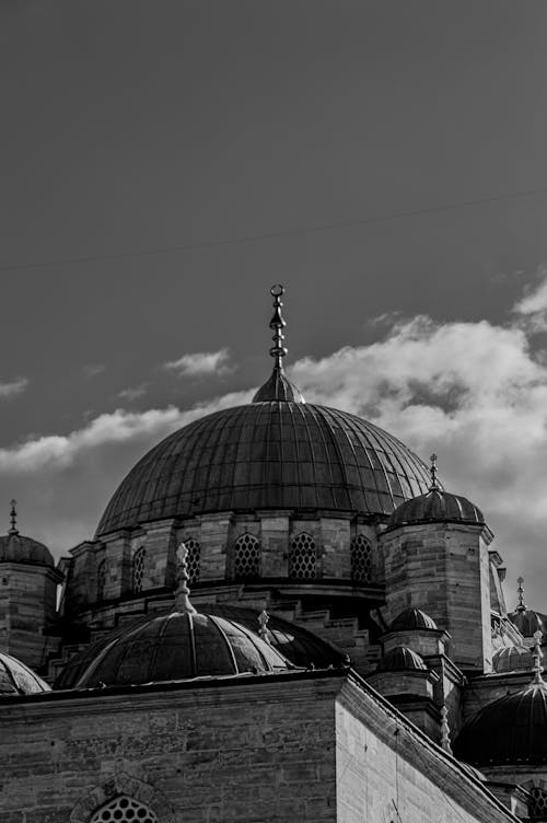 Imagine de stoc gratuită din alb-negru, arhitectură otomană, cupolă