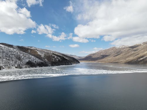 Lake Among Mountain Valley 