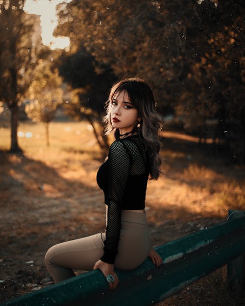 Beautiful Woman Posing in Park