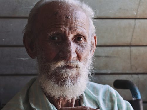 Elderly Man with Beard and Mustache