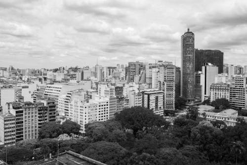 Cityscape of Sao Paulo in Brazil with Edificio Italia