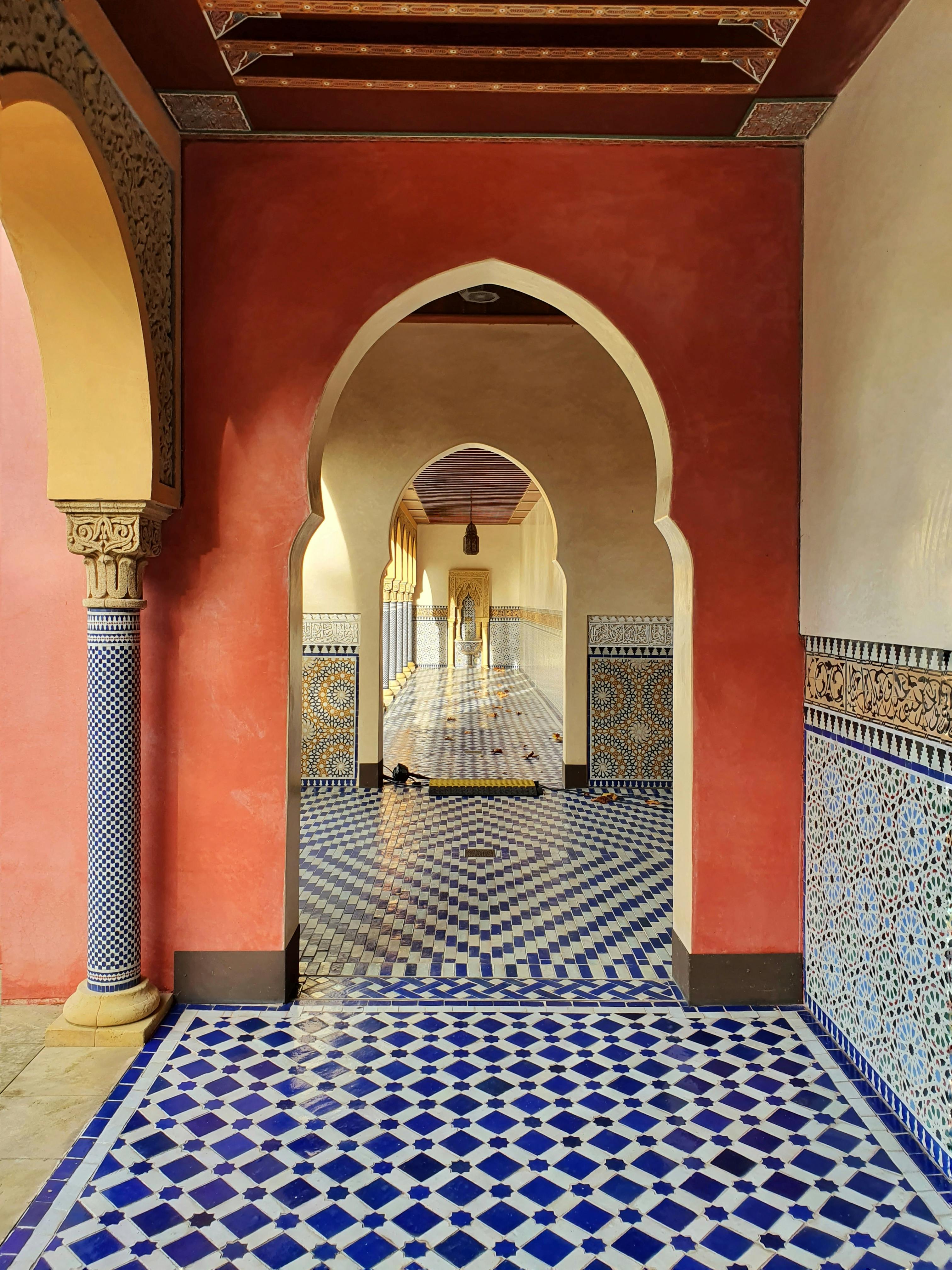 Beautiful Moorish style corridors in Berlin showcasing intricate tile patterns.