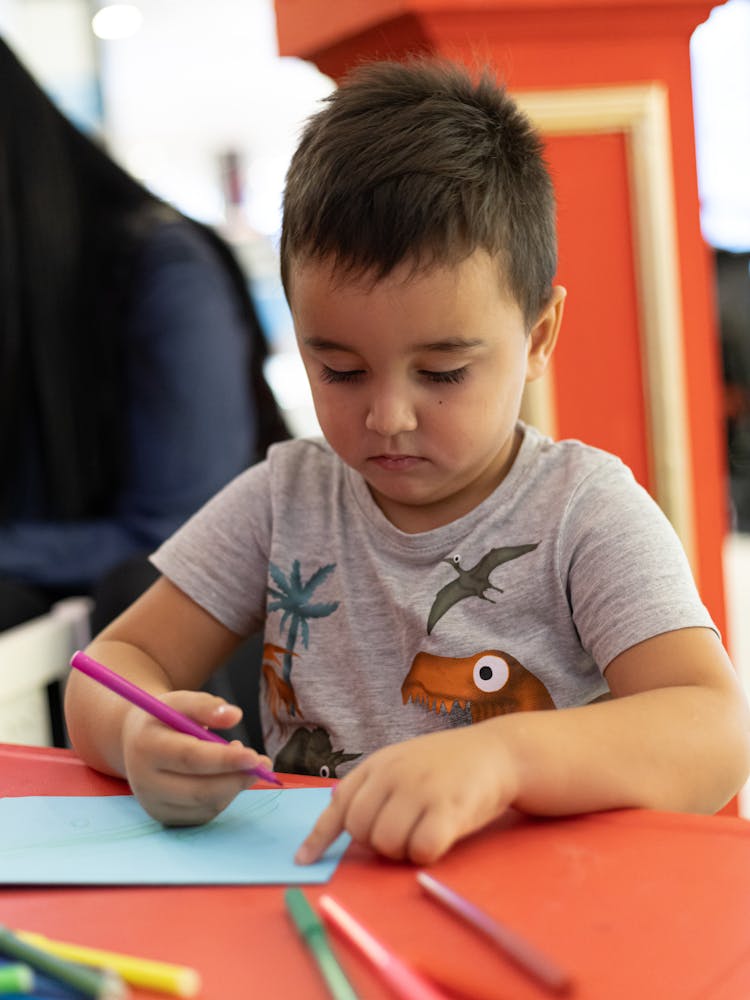 Boy While Drawing