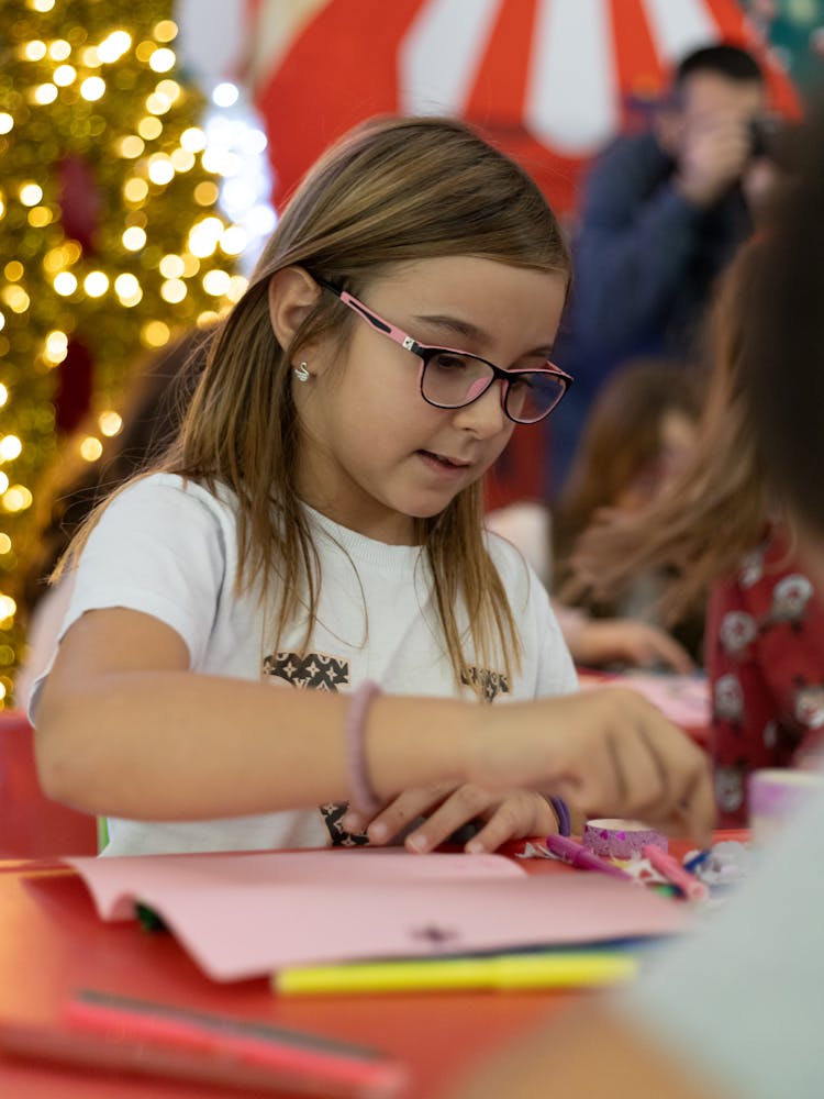 Girl Writing A Letter To Santa