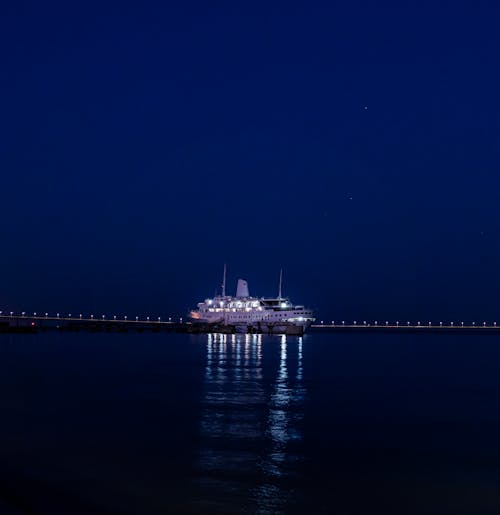 夜晚的, 燈光, 船 的 免費圖庫相片