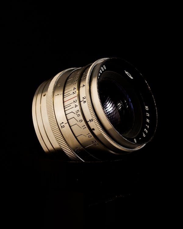 Lens in Black Background